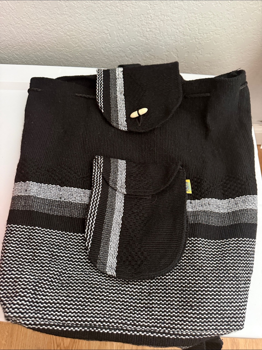 Pinzon Black & Gray Woven backpack